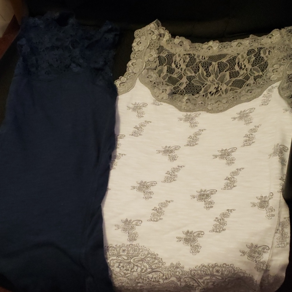 2 tanks with lace trim
